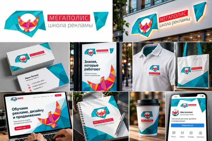 Megapolis — Advertising school identity